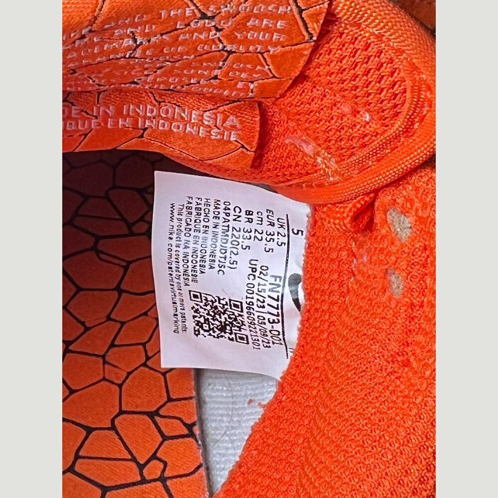 Nike Dunk Low GS Orange Black White Sneaker 5Y Womens 6.5 Streetwear - Picture 9 of 13